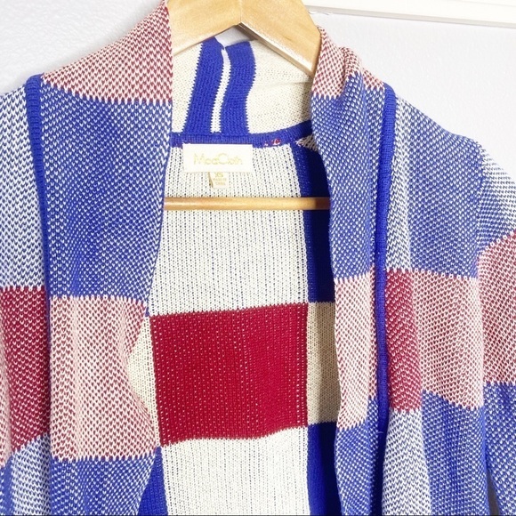 ** ModCloth simply snuggly patchwork red blue cardigan XS - Picture 10 of 10